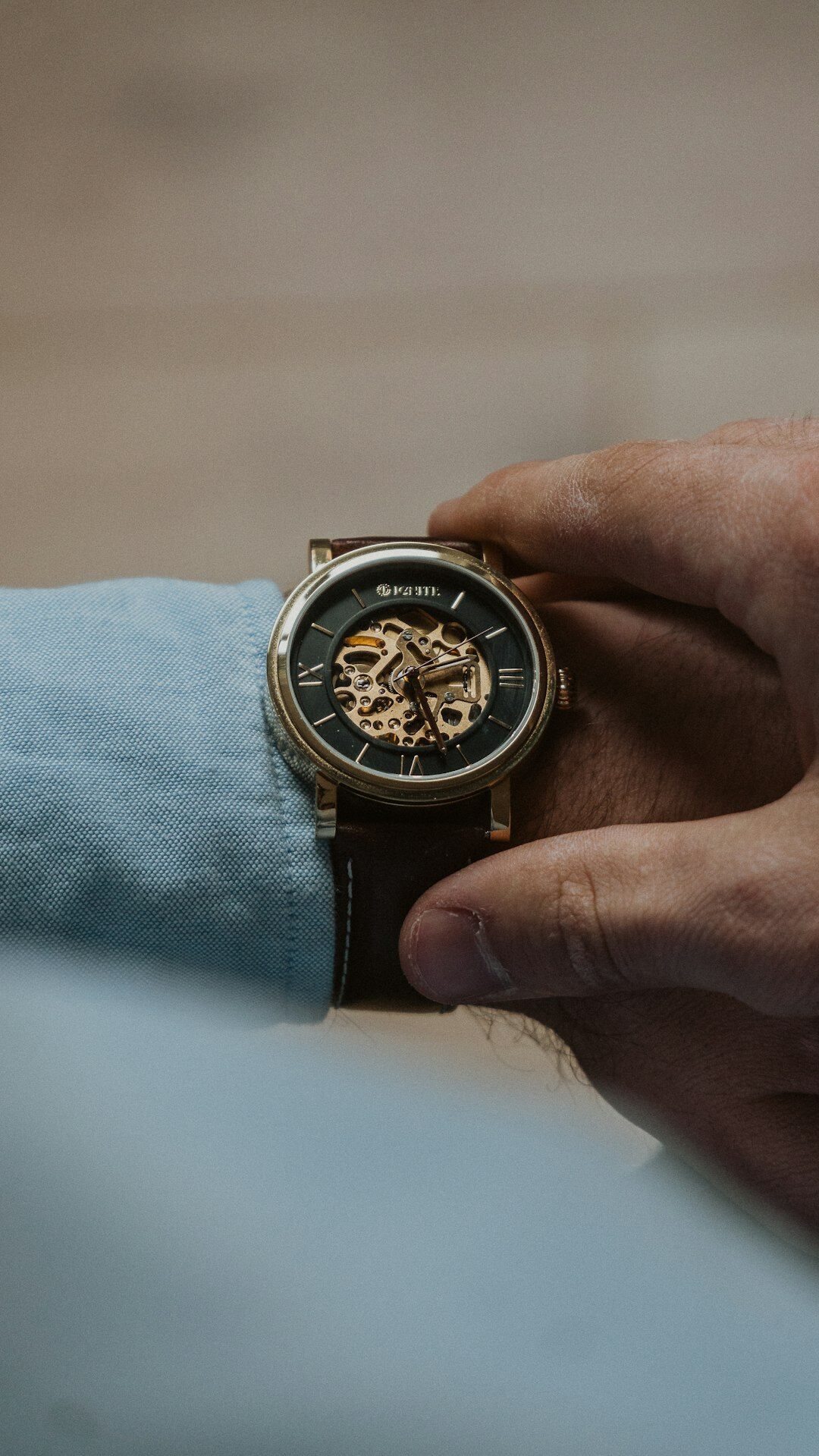 Artisan skeleton watch with visible complications