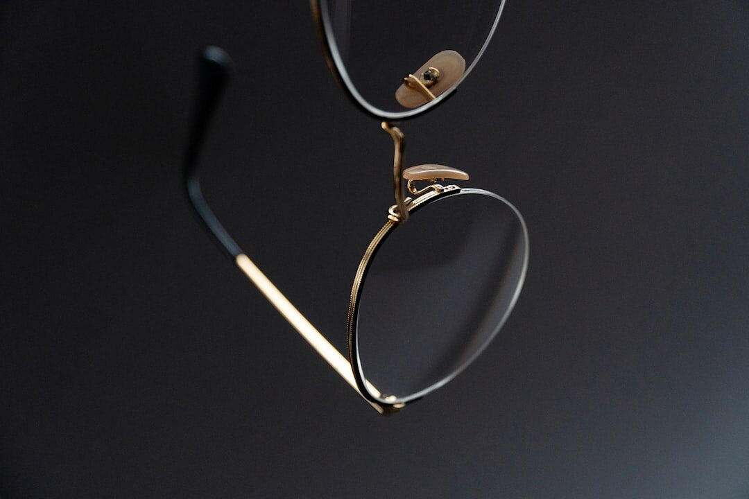 Handcrafted titanium eyeglasses frame close up