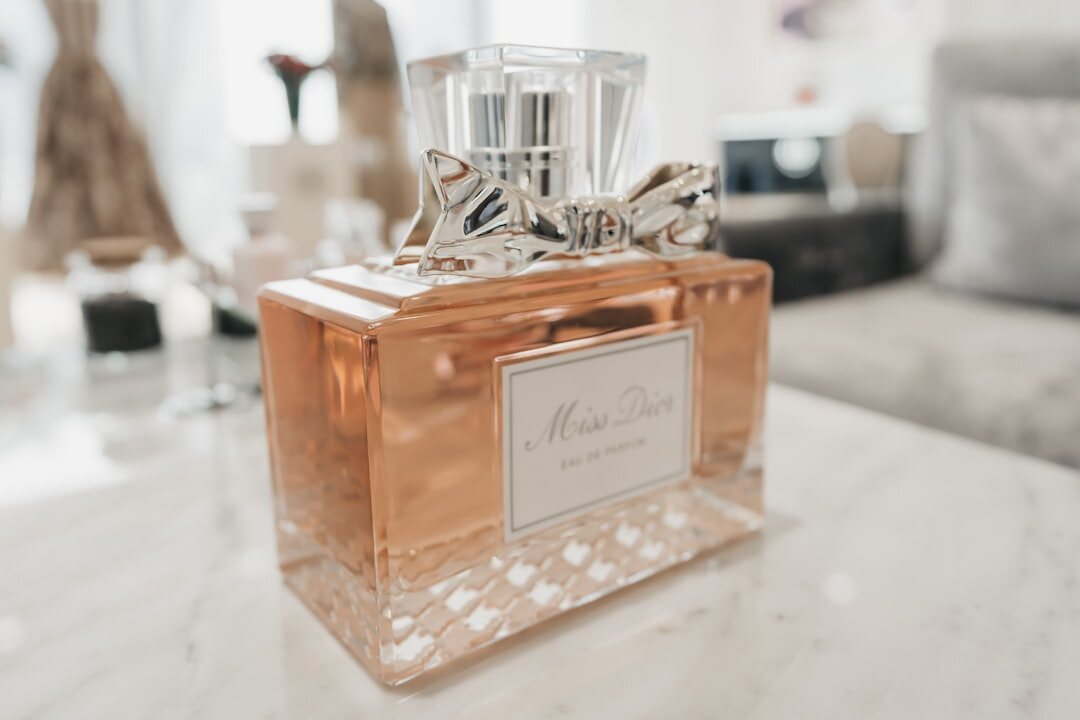 luxury perfume bottle on marble