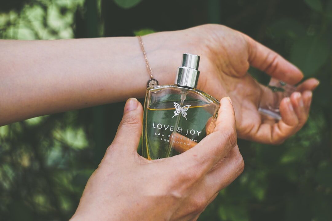 perfume testing on wrist
